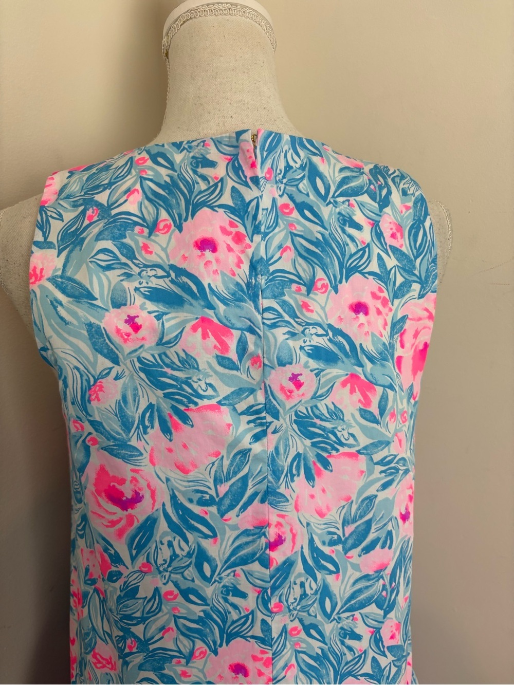 Lilly Pulitzer Trina Dress In Bondi Blue My Little Peony floral Print Size Small - Picture 6 of 13
